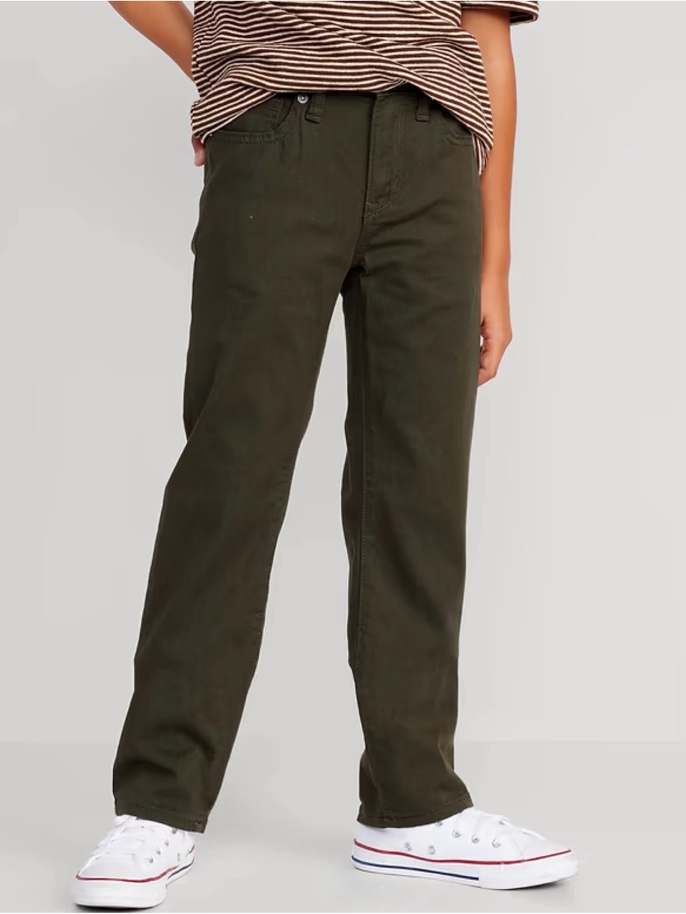 Old Navy | Boys Slim Fit Slim 360° Stretch Twill Pants Green, Size 12